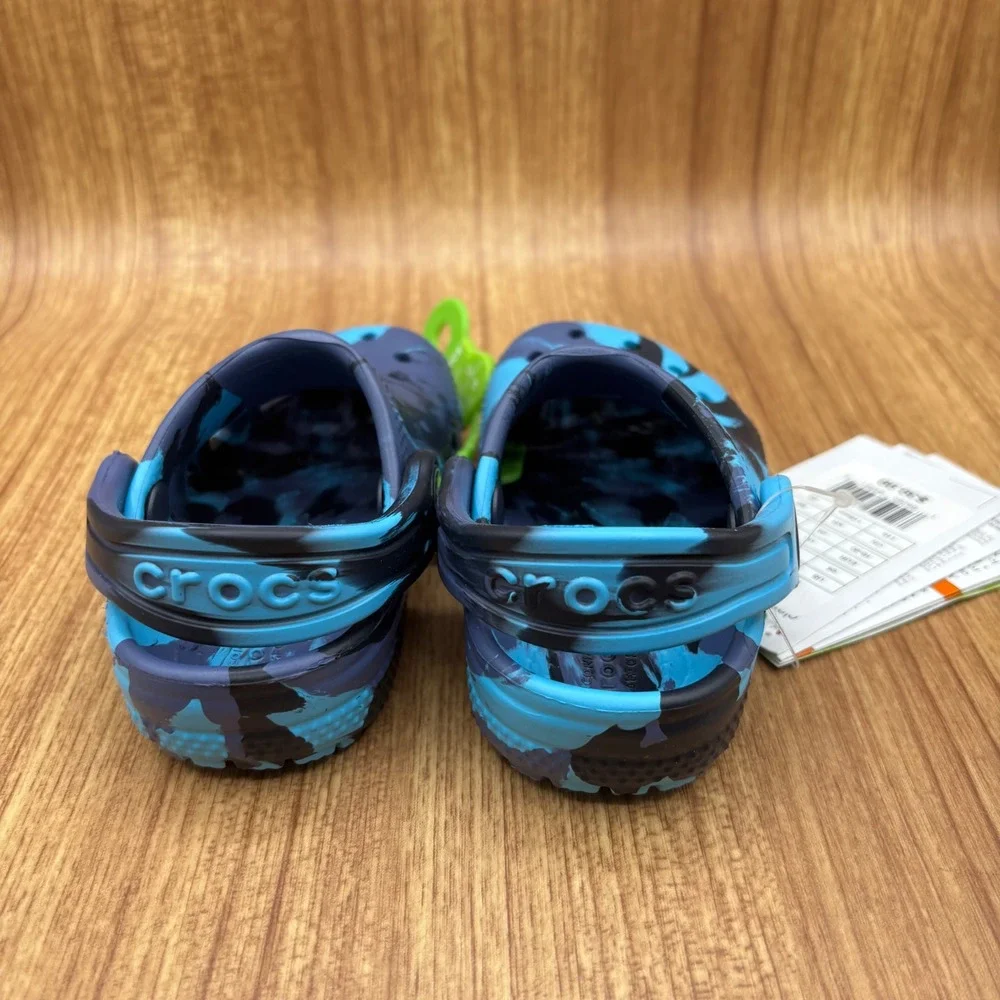 Crocs Classic Marbled Clog Toddler Size C4 Navy Multi New Swirl Water Shoe #1218